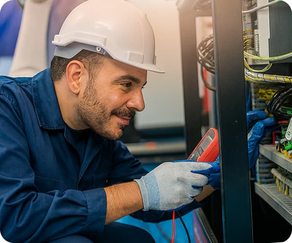 Technicien MN Système intervenant sur un tableau électrique à Montpellier